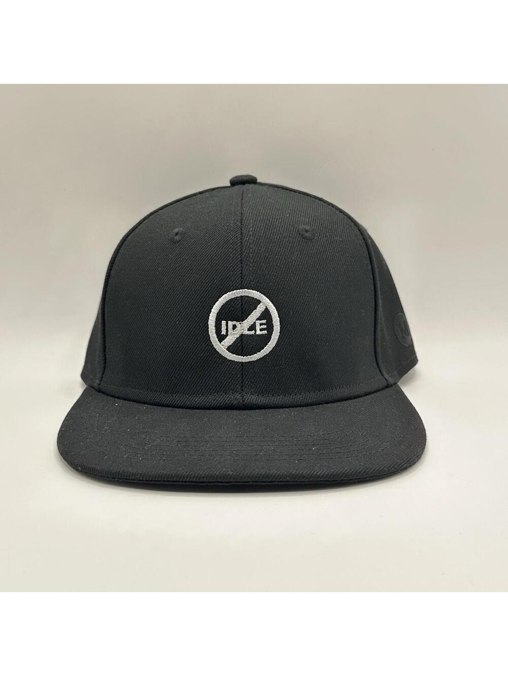 Mammoth Headwear No Idle Black Snapback Hat One Size Fits Big Middle Logo